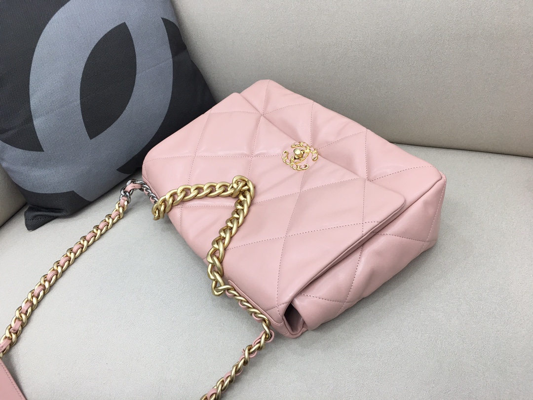 Lambskin 19 Maxi Handbag Flap Bag AS1162 Pink